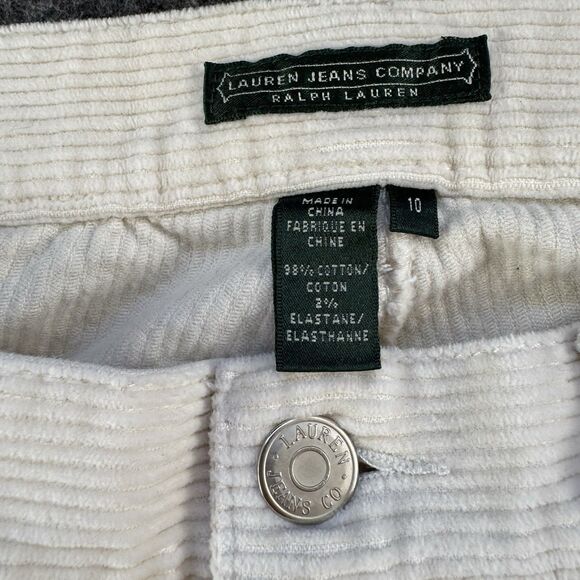 LRL Ralph Lauren Jeans Co. Classic Straight Corduroy Pants, Modern Cream Size 10 - Picture 3 of 8